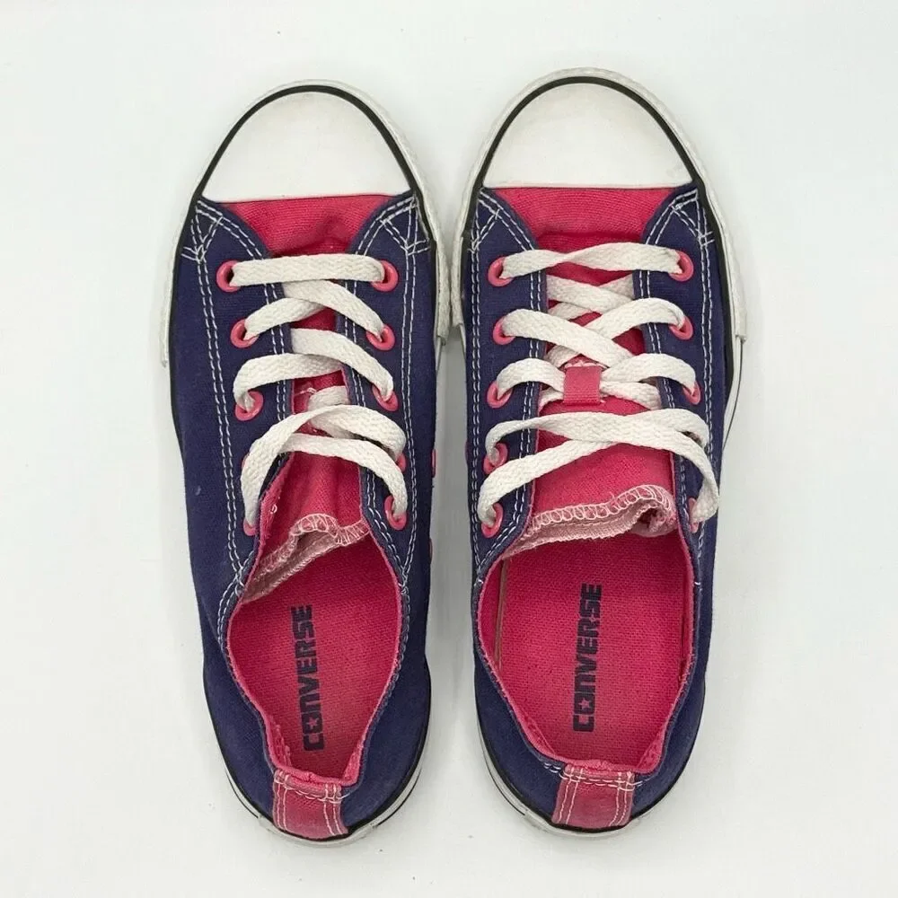 Converse All Star Chuck Taylor Low Lace Up Sneakers - Purple Pink Double Tongue